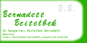 bernadett beitelbek business card